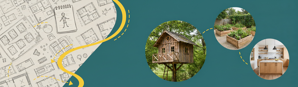 Чертеж в обычной жизни: домик на дереве, план грядок или дизайн комнаты
